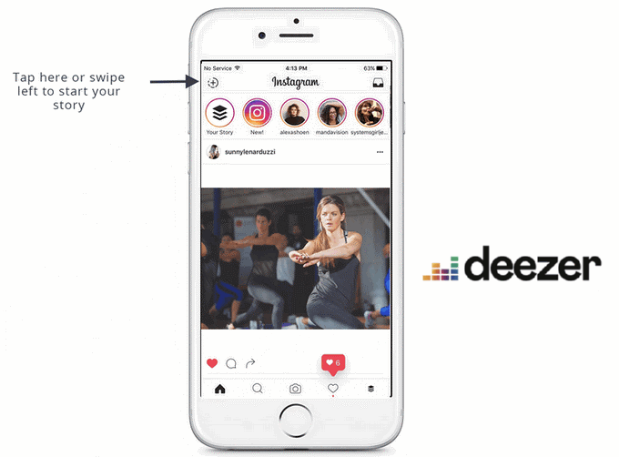 agrega música de Deezer a las historias de Instagram