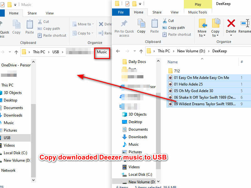 Copy the Downloaded Deezer Music to USB