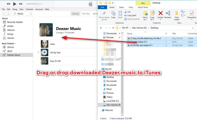 Drag Downloaded Deezer Music to iTunes