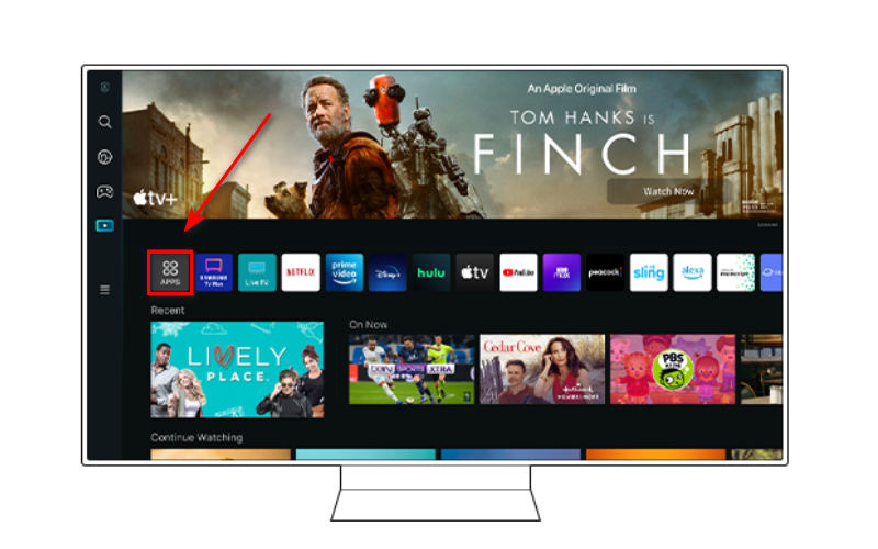navigate to apps on samsung tv