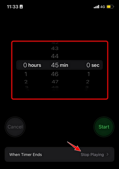 set sleep timer for spotify via iphone timer