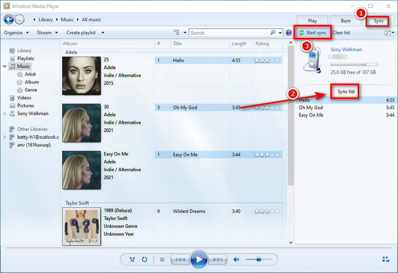 Sync Deezer Music from Windows Media Player to Sony Walkman