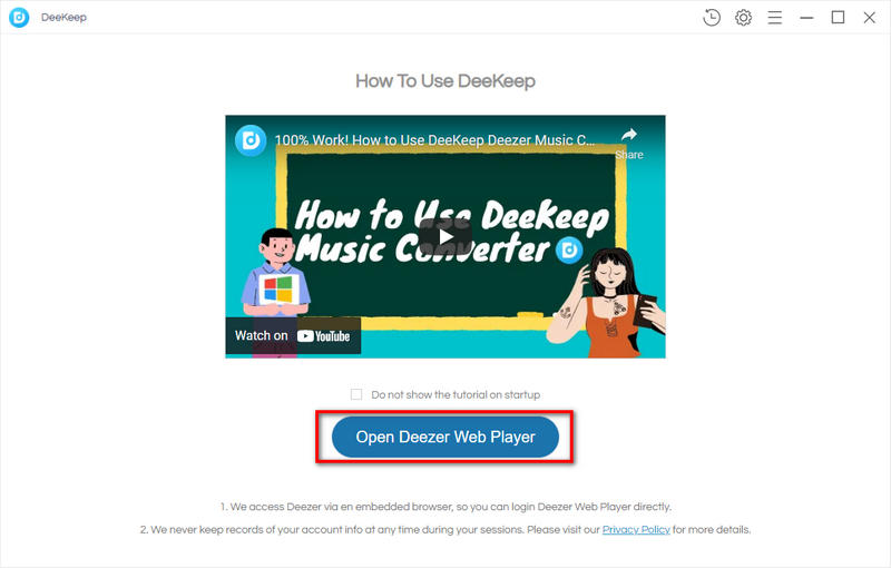 start deezer music converter