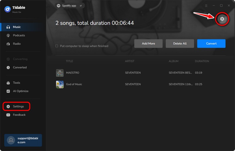 Customize Output Settings of Spotify Music