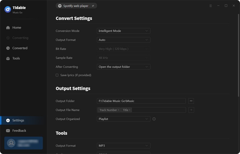 Customize Output Settings of Spotify Music