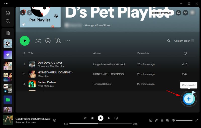 open spotify pet playlist