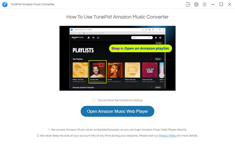 Open Amazon Music Web Player on TunePat