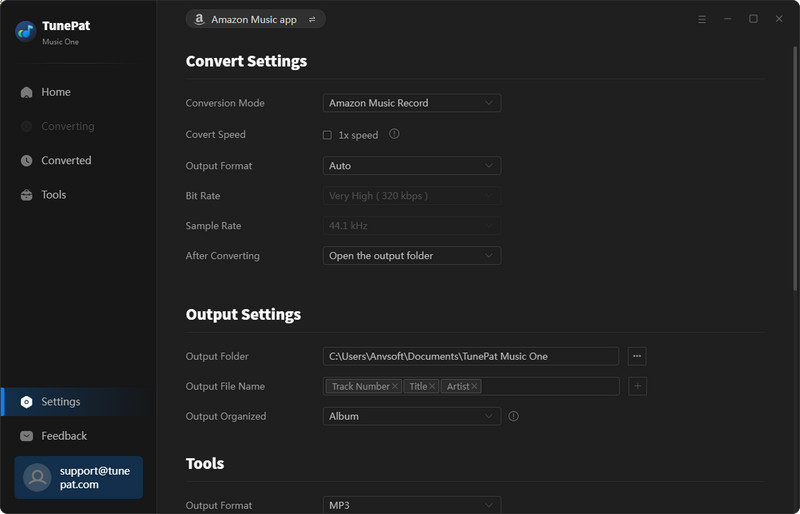 TunePat Music One settings